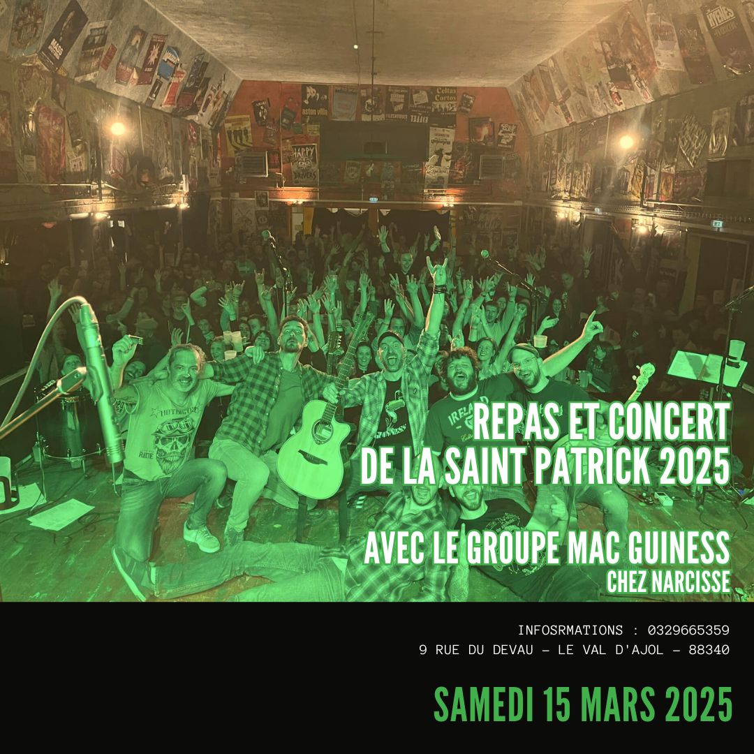 REPAS & CONCERT DE LA SAINT PATRICK