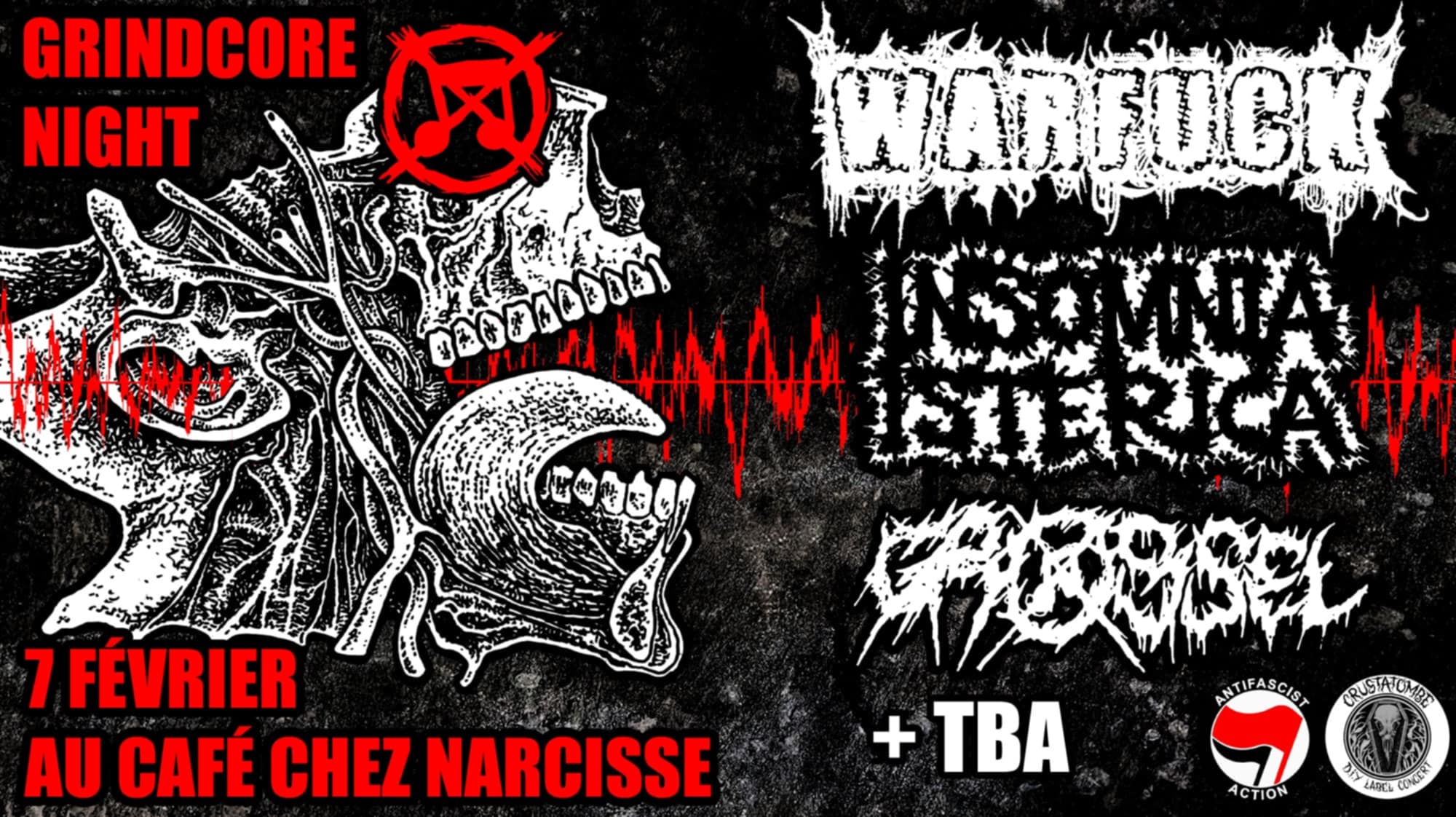 SOIRÉE GRINDCORE : WARFUCK + INSOMNIA ISTERICA + GROSSEL