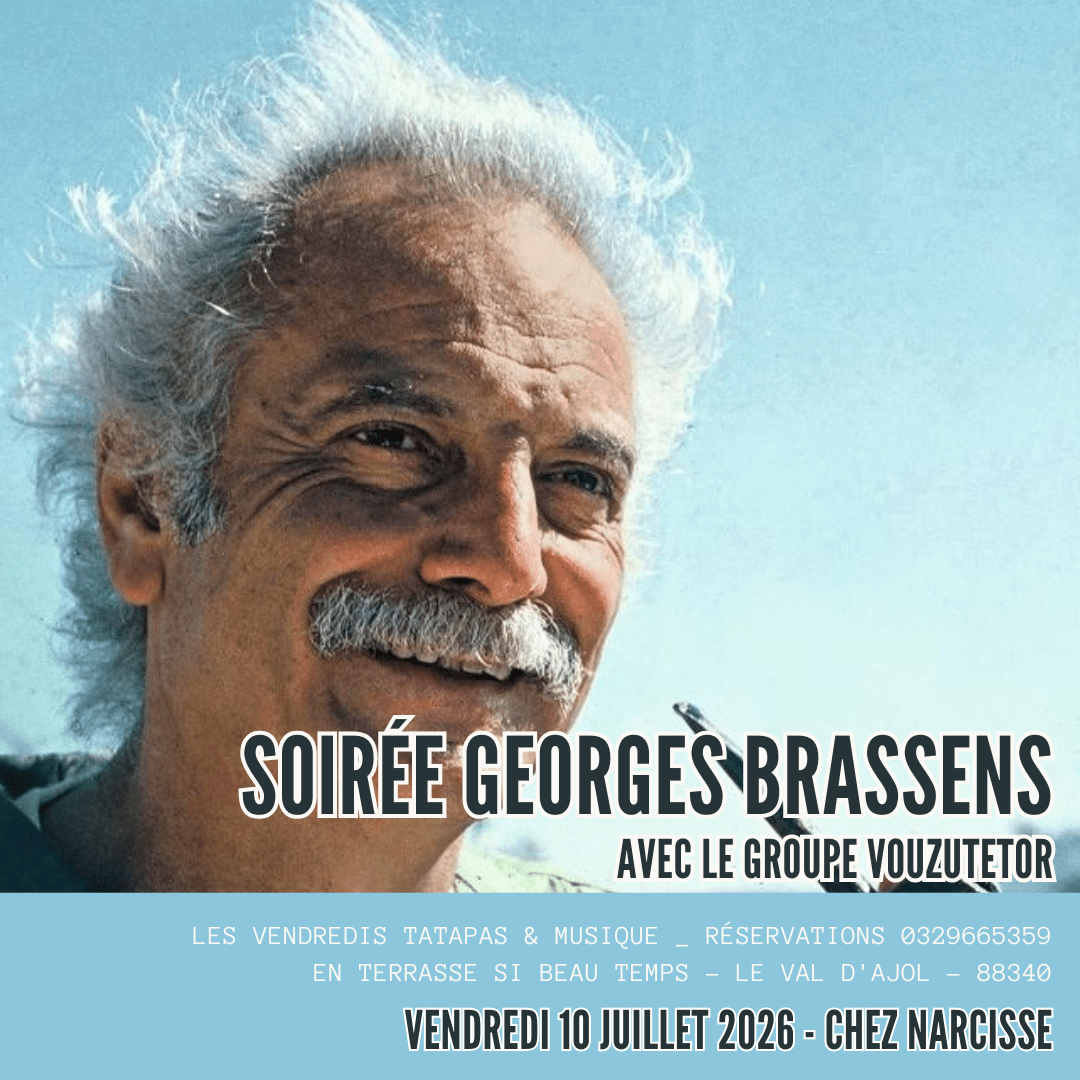 LES VENDREDIS D&rsquo;ÉTÉ TAPAS & MUSIQUE – SOIRÉE GEORGES BRASSENS